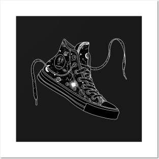 Scorpio high tops - Black & White Posters and Art